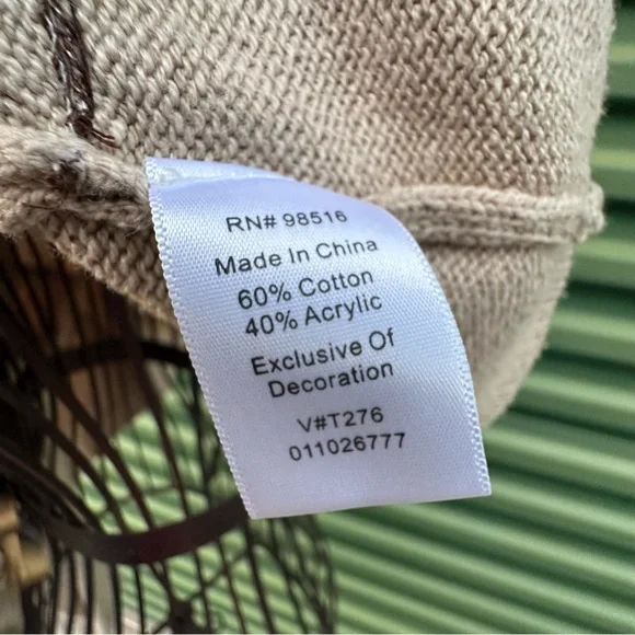 Coldwater Creek Beige Cardigan Floral Embroidery Cottagecore Cabincore.  Sz L - Picture 10 of 16